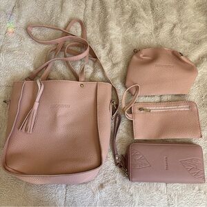 Blush Pink Tote Bag Set - Unbranded